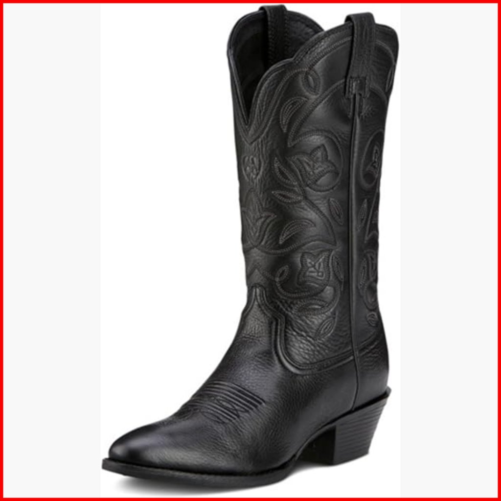 Kids Unisex Cowboy Boots Mid-Calf Leather R Toe Western Style